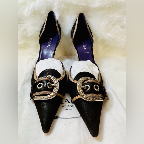 Prada Italy Chocolate Drake Brown heels 🤎 - Picture 3 of 10